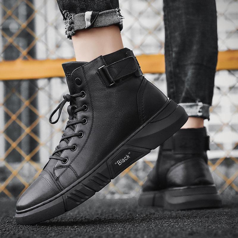 Herr svarta höga snörade sneakers - Corey