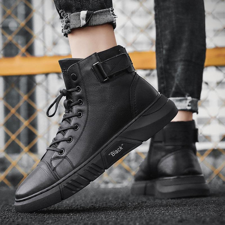 Herr svarta höga snörade sneakers - Corey