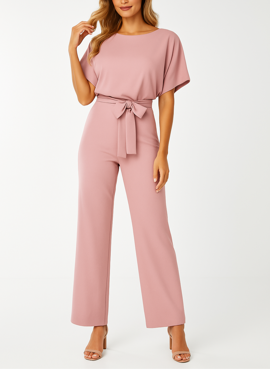 Minimalistisk jumpsuit med vida ben - Lavinia
