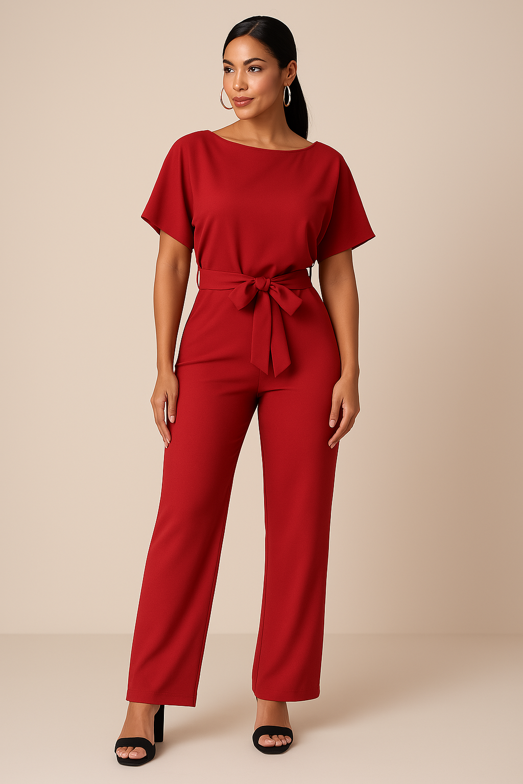 Minimalistisk jumpsuit med vida ben - Lavinia