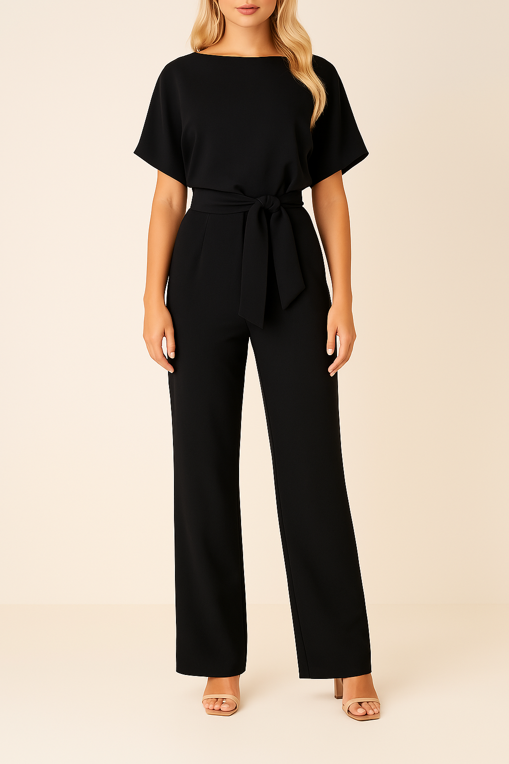 Minimalistisk jumpsuit med vida ben - Lavinia