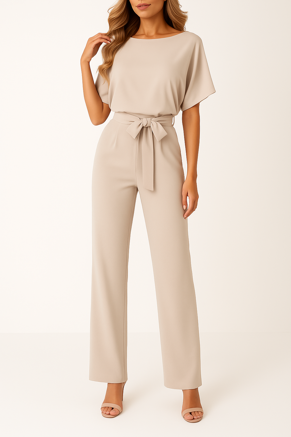Minimalistisk jumpsuit med vida ben - Lavinia