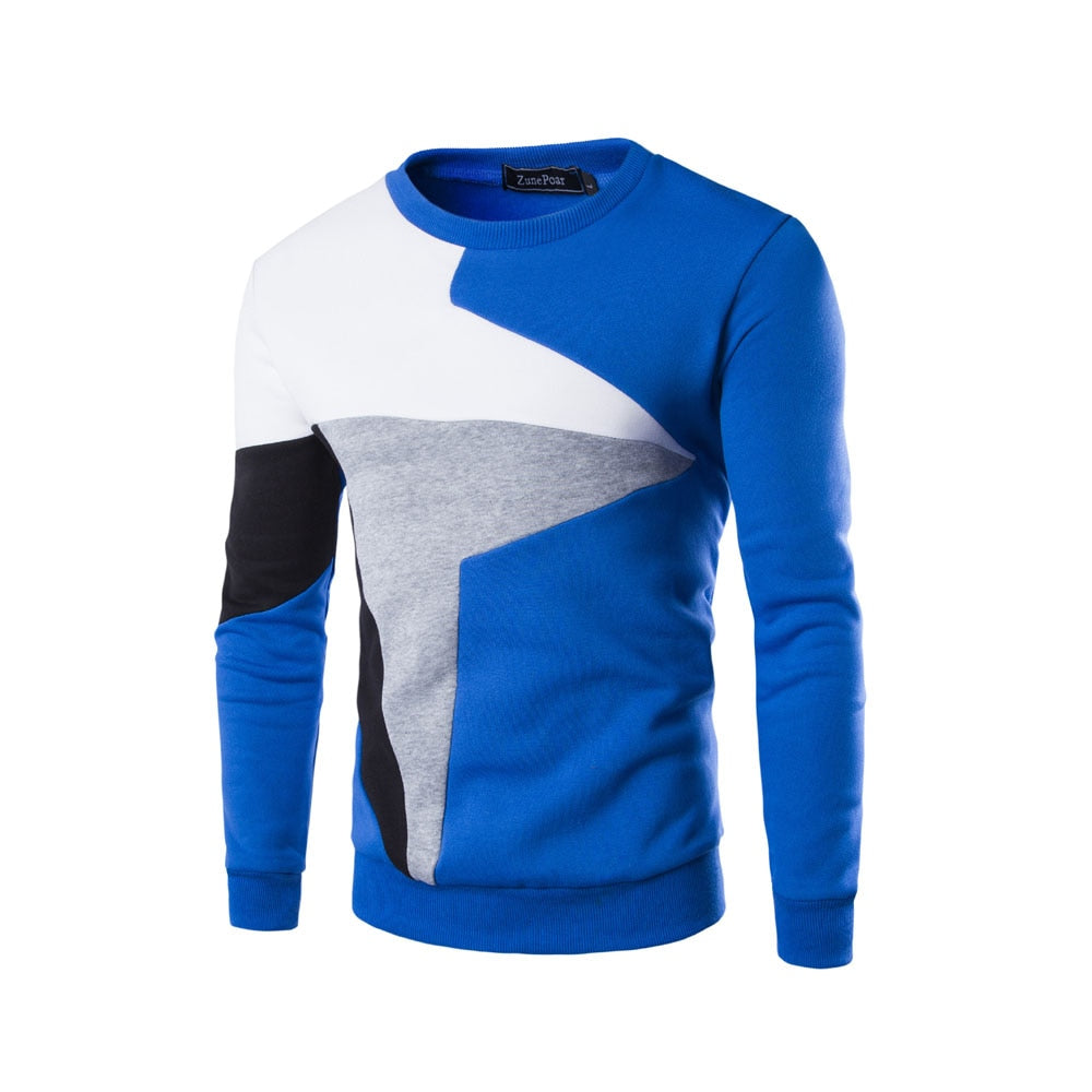 Mäns Crewneck Sweatshirt med Ribbstickade Detaljer