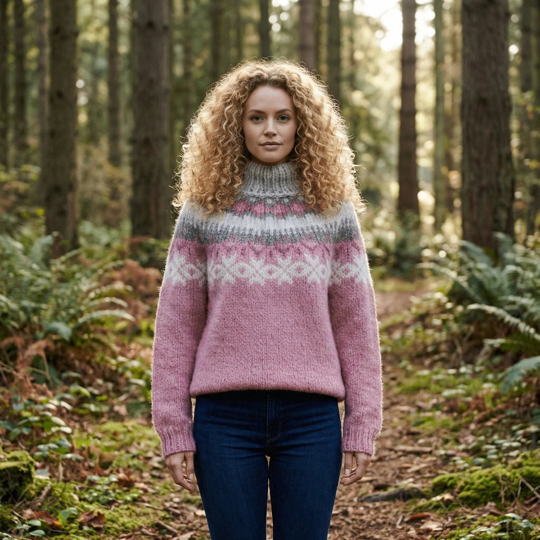 Nordiskt inspirerad vinterstickad tröja - Paula