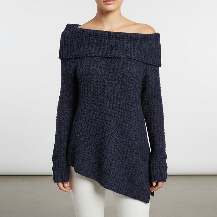 Off-shoulder stickad tröja - Alicia