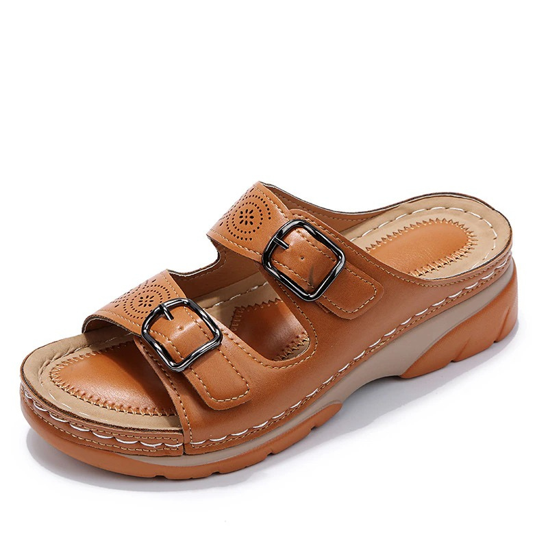 Ortopediska sandaler - Slip-On - Ergonomiska - Sandaler med dubbla spännen - Sandaler för kvinnor