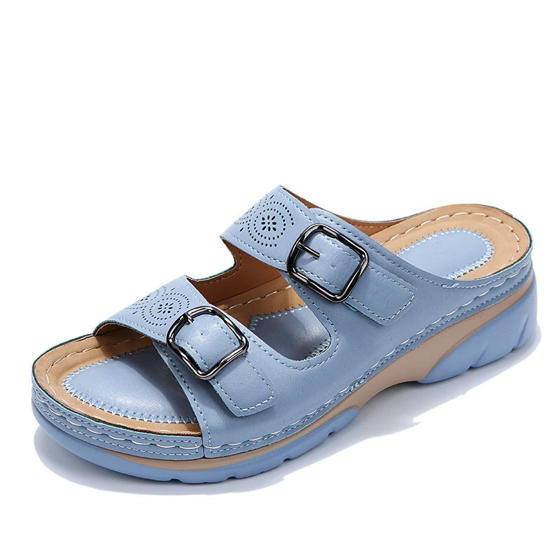 Ortopediska sandaler - Slip-On - Ergonomiska - Sandaler med dubbla spännen - Sandaler för kvinnor