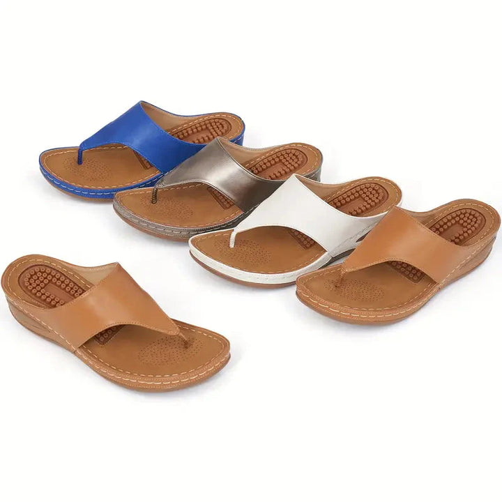 Ortopediska sandaler - Spänne - Stöd för hålfoten - Kilsandaler - Damskor