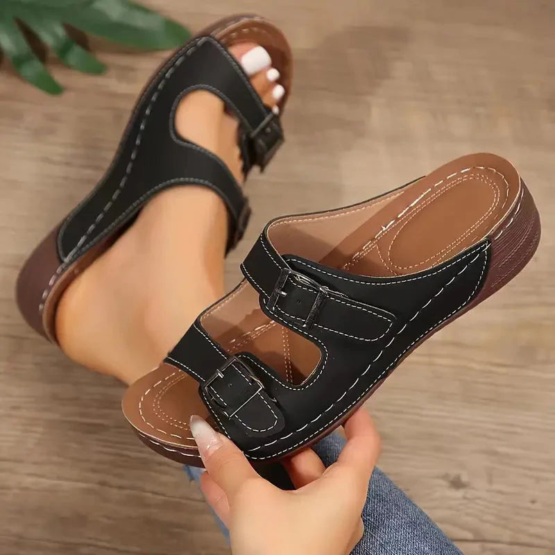 Ortopediska sandaler, Spännen, Mjuk sula, Slip on-skor, Sommarskor