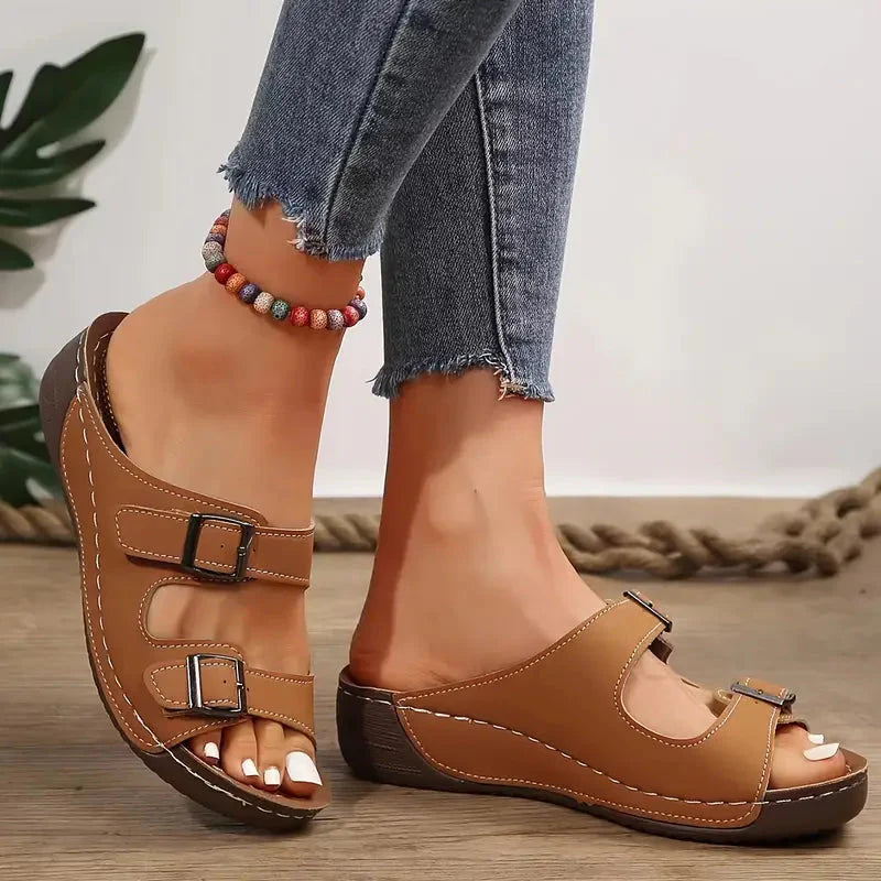 Ortopediska sandaler, Spännen, Mjuk sula, Slip on-skor, Sommarskor