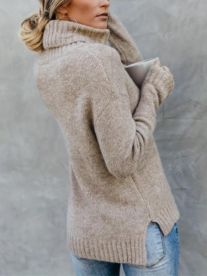 Ottilie Pullover | Stickad tröja med turtleneck för kvinnor i vinter