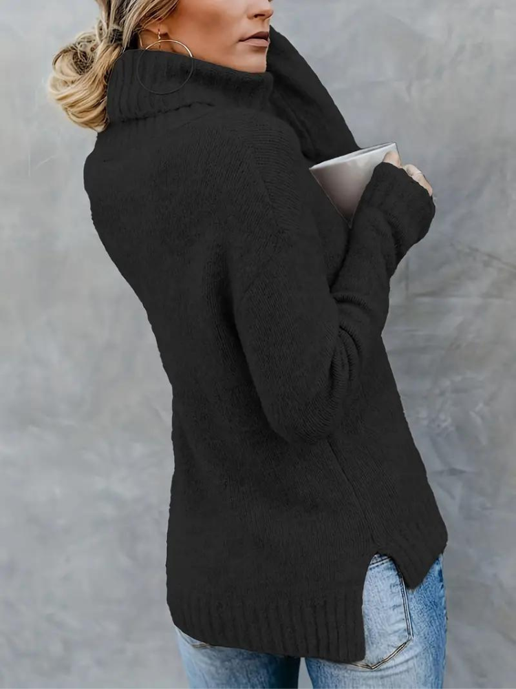 Ottilie Pullover | Stickad tröja med turtleneck för kvinnor i vinter