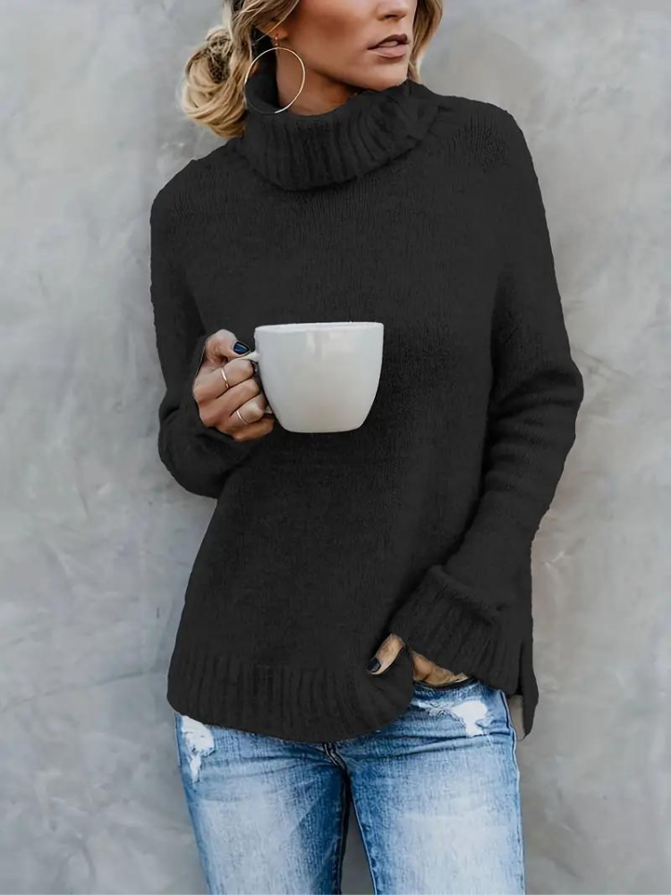 Ottilie Pullover | Stickad tröja med turtleneck för kvinnor i vinter