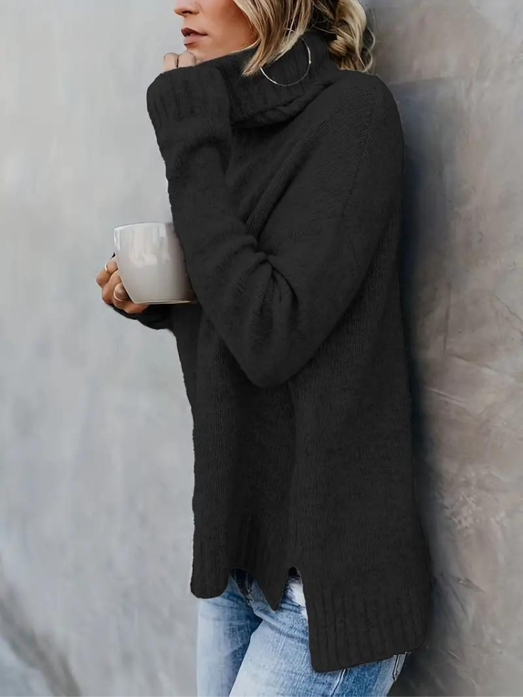 Ottilie Pullover | Stickad tröja med turtleneck för kvinnor i vinter