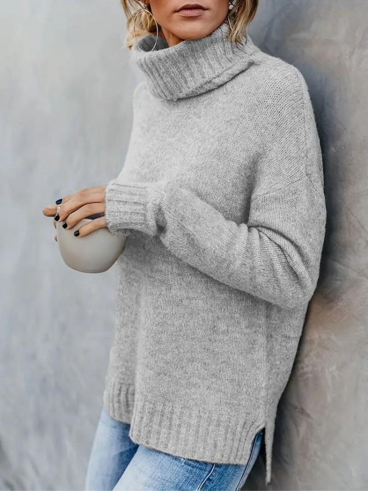 Ottilie Pullover | Stickad tröja med turtleneck för kvinnor i vinter