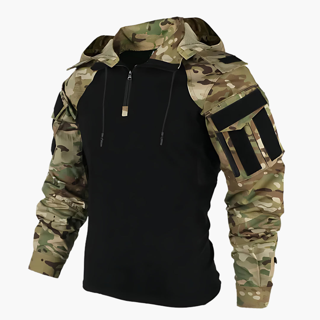 Outdoorjacka | Halv dragkedja | Huva | Taktisk jacka | Herrjacka