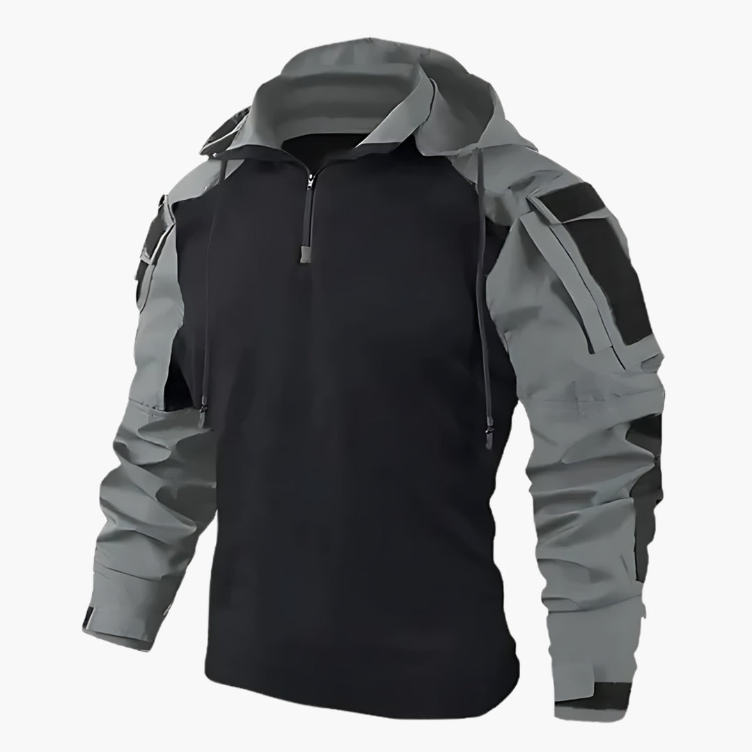 Outdoorjacka | Halv dragkedja | Huva | Taktisk jacka | Herrjacka