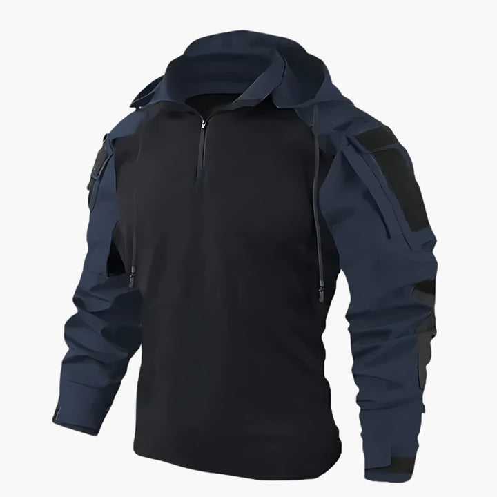 Outdoorjacka | Halv dragkedja | Huva | Taktisk jacka | Herrjacka