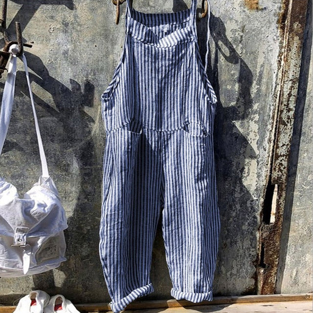 Overall - Randig - Löst sittande - Jumpsuit - Damkläder