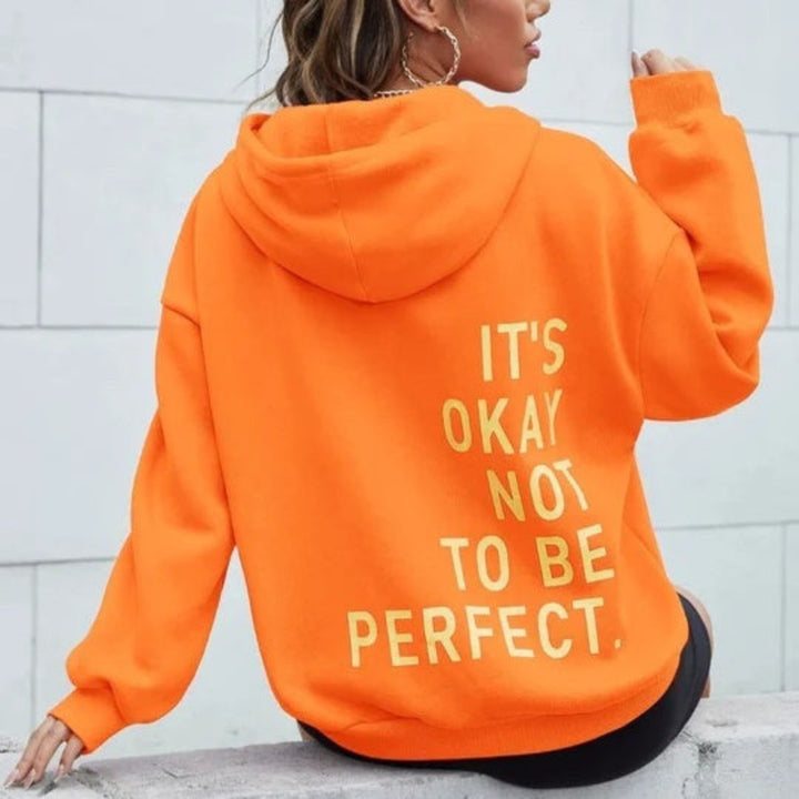 Överdimensionerad Hoodie | Bekväm | Löst sittande | Text-hoodie | Hoodie för damer