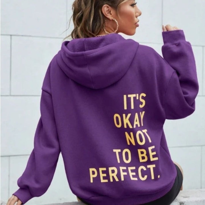 Överdimensionerad Hoodie | Bekväm | Löst sittande | Text-hoodie | Hoodie för damer