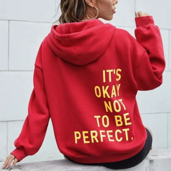 Överdimensionerad Hoodie | Bekväm | Löst sittande | Text-hoodie | Hoodie för damer