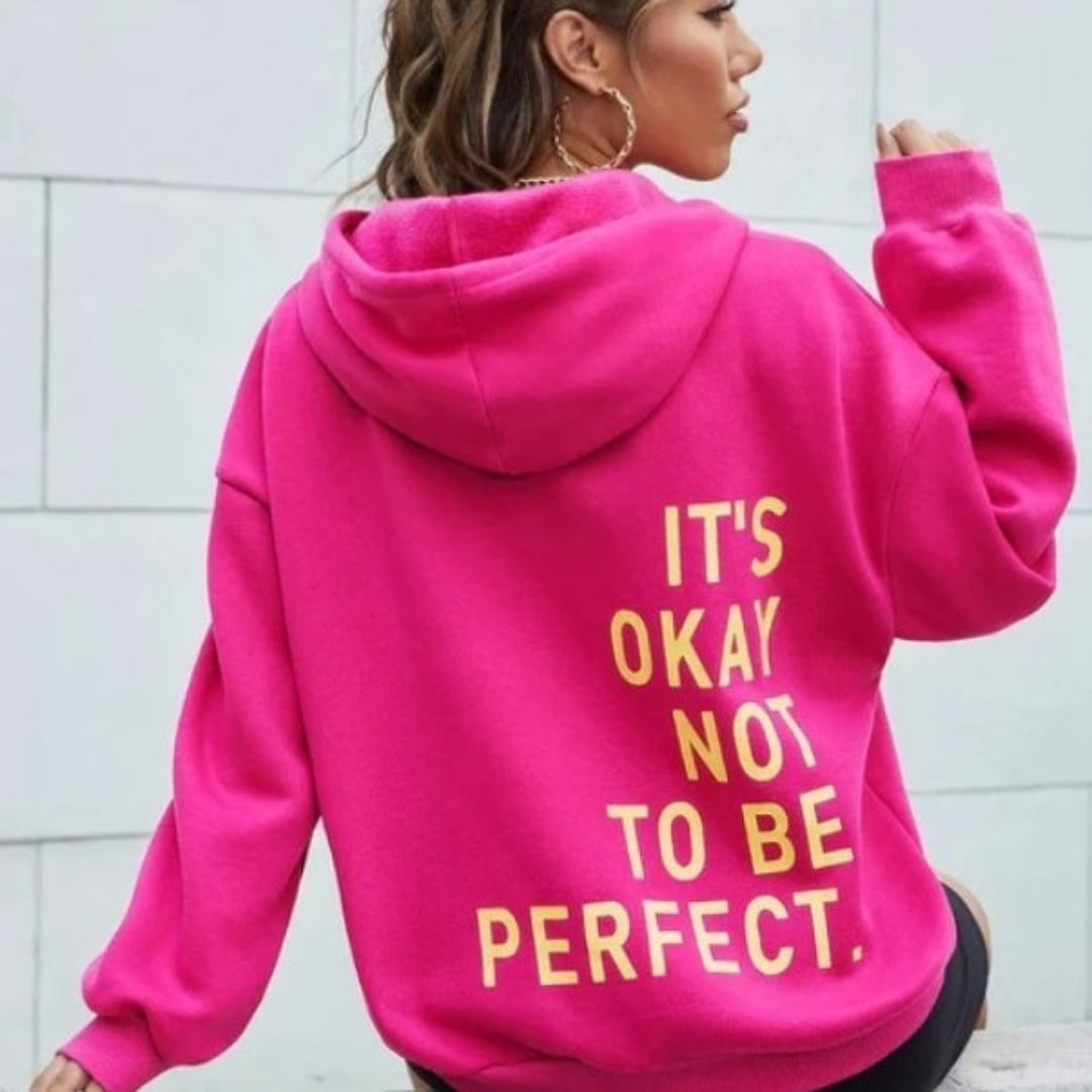 Överdimensionerad Hoodie | Bekväm | Löst sittande | Text-hoodie | Hoodie för damer