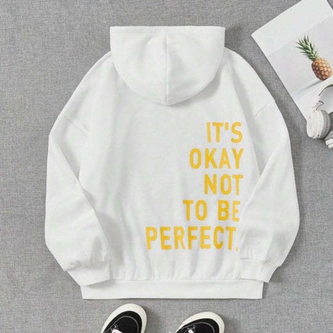 Överdimensionerad Hoodie | Bekväm | Löst sittande | Text-hoodie | Hoodie för damer