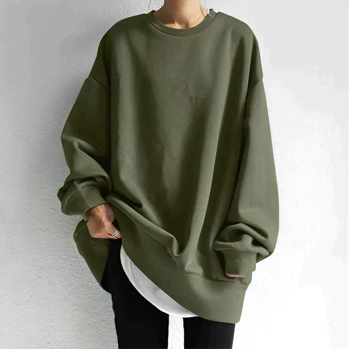 Överdimensionerad sweatshirt - Lång - Mysig - Plus Size Sweatshirt - Damkläder