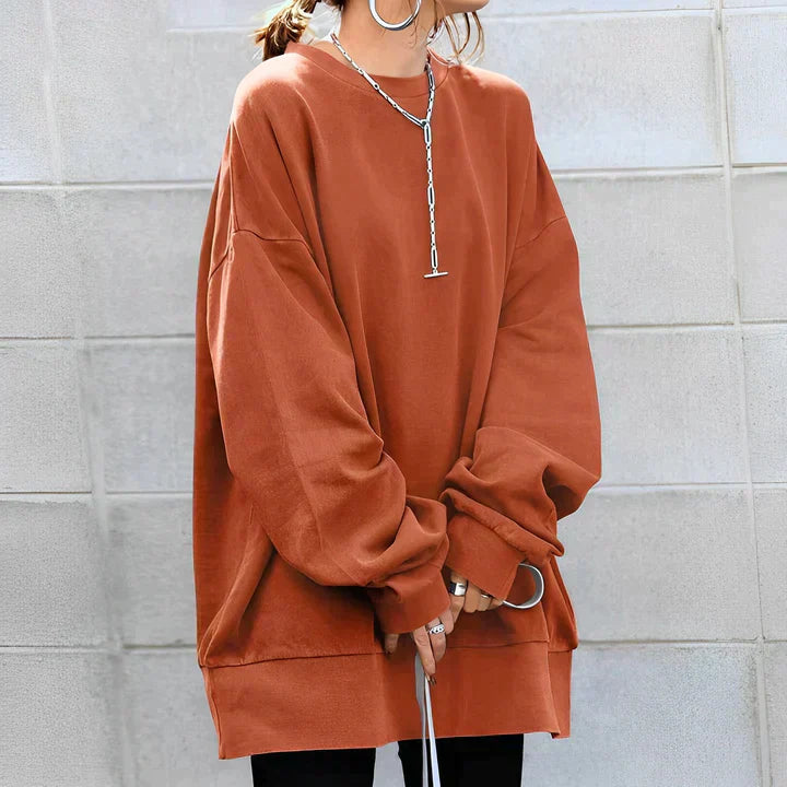 Överdimensionerad sweatshirt - Lång - Mysig - Plus Size Sweatshirt - Damkläder