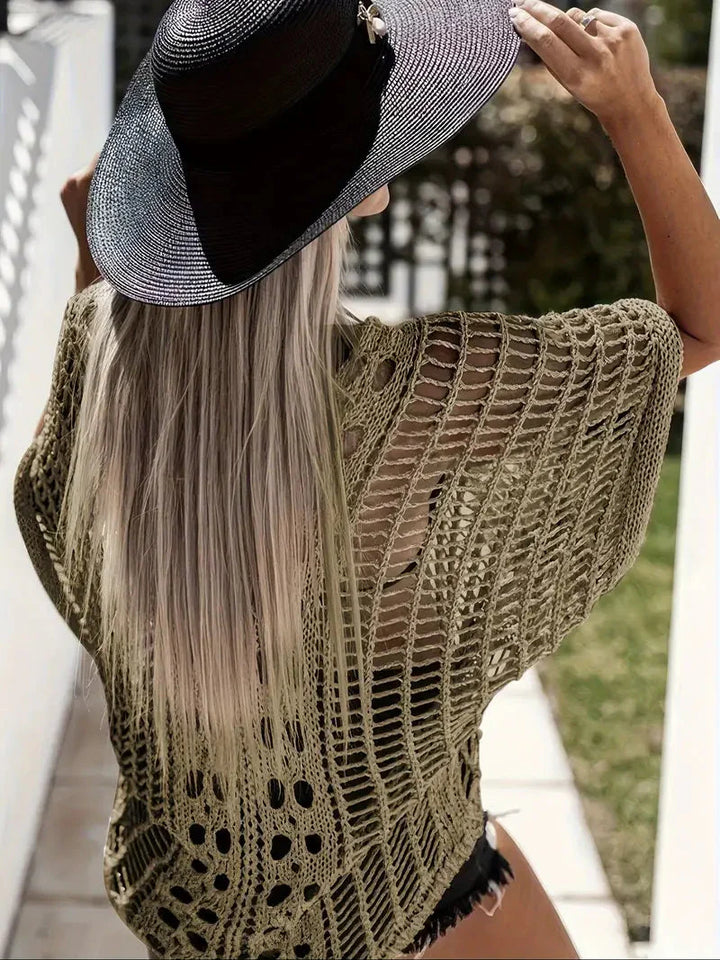 Överdragsskjorta, Boho-stil, Virka, Bikiniöverdrag, Strandkläder
