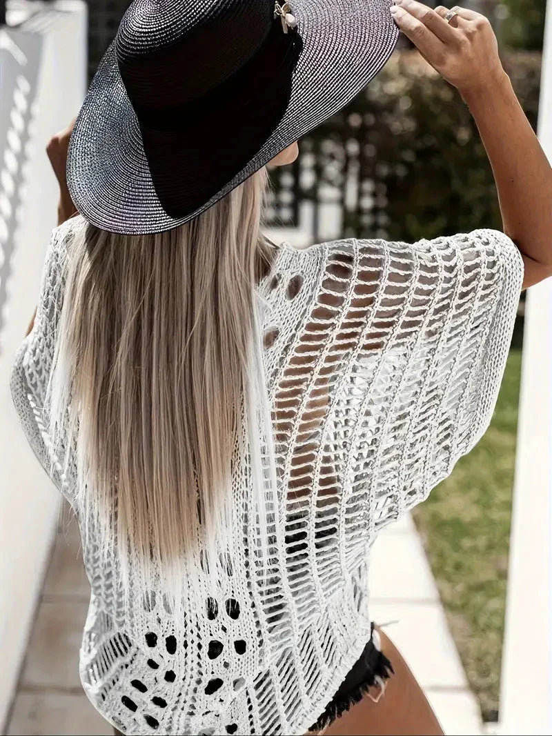 Överdragsskjorta, Boho-stil, Virka, Bikiniöverdrag, Strandkläder