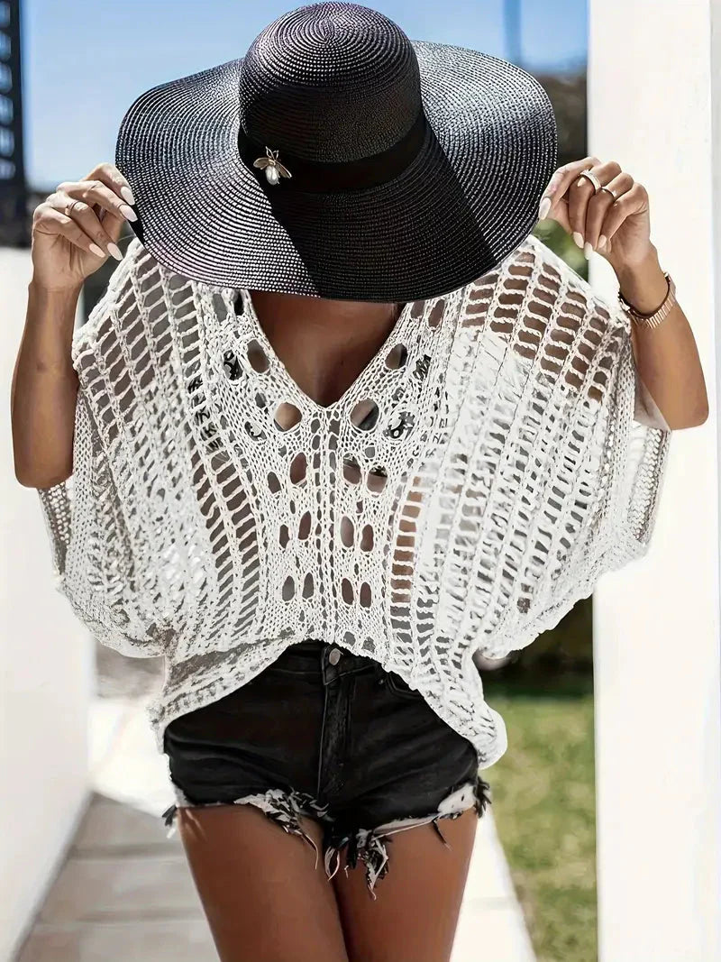 Överdragsskjorta, Boho-stil, Virka, Bikiniöverdrag, Strandkläder
