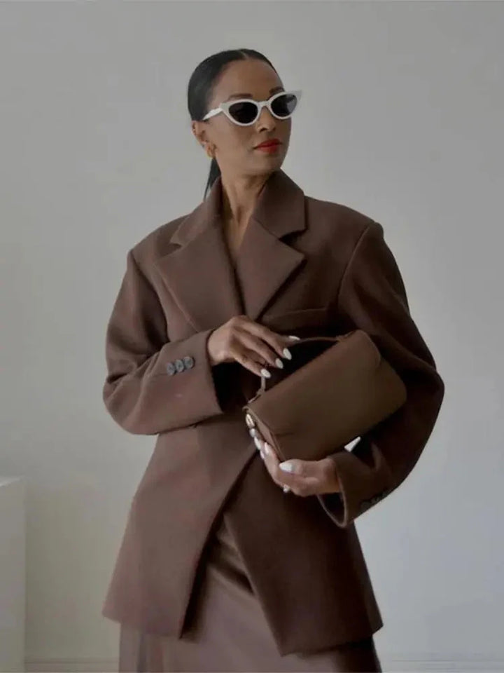 Oversized Blazer | Dubbelknäppt | Brun | Blazerjacka | Blazer för kvinnor
