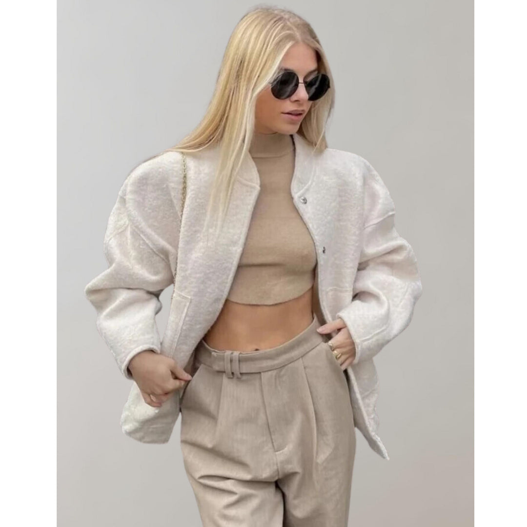 Oversized Bomberjacka | Knappslå | Fickor | Oversized Jacka | Damjacka