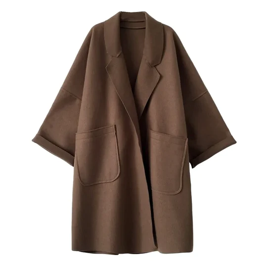 Oversized Cardigan | Öppen front | Fickor | Lång Cardigan | Coatigan för kvinnor