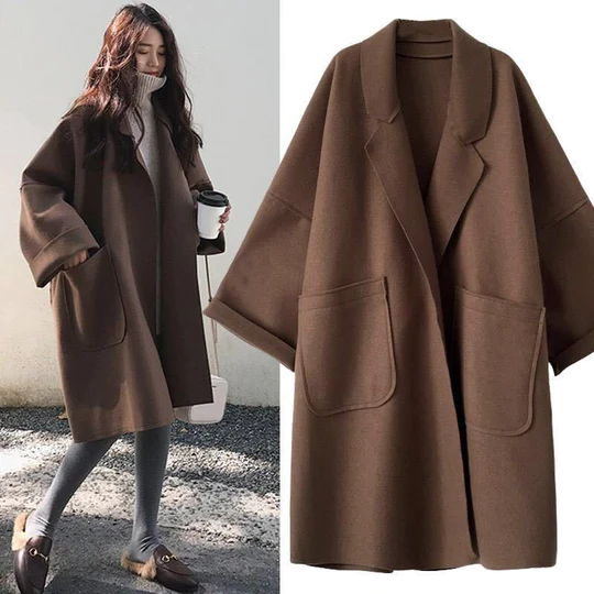 Oversized Cardigan | Öppen front | Fickor | Lång Cardigan | Coatigan för kvinnor