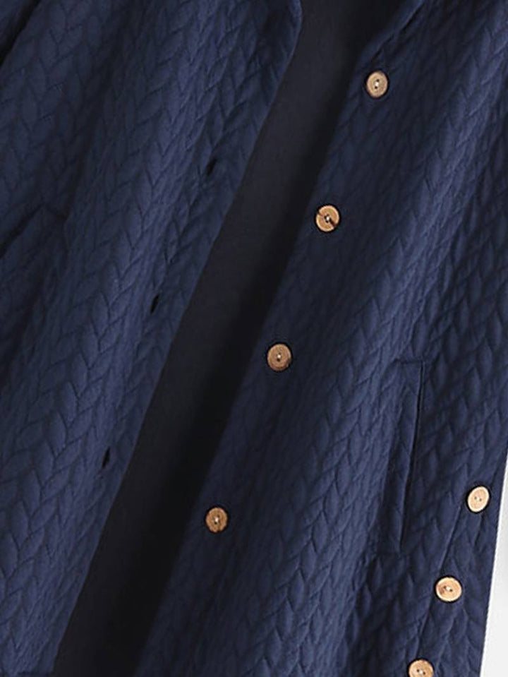 Oversized Jacket - Varm vinterjacka med huva och knappar för kvinnor