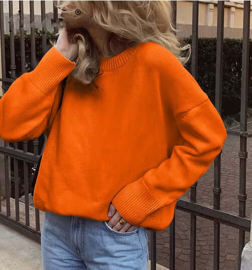 Oversized Jumper | Rund hals | Pullover | Stickad tröja | Damstickat