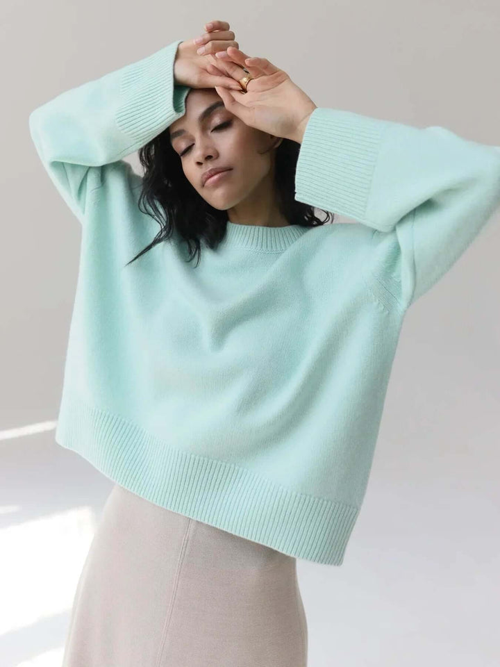 Oversized Jumper | Rund hals | Pullover | Stickad tröja | Damstickat