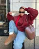 Oversized Skinnjacka | Zip-Up | Loose Fit | Bomberjacka i skinn | Damjacka