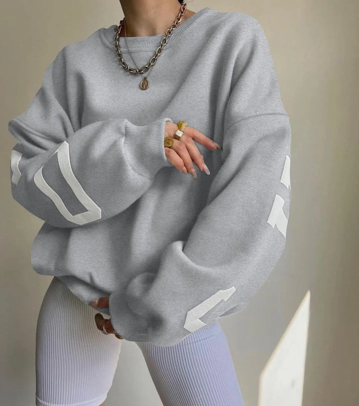 Oversized Sweatshirt - Mysig Loose Fit Pullover Sweatshirt för Kvinnor