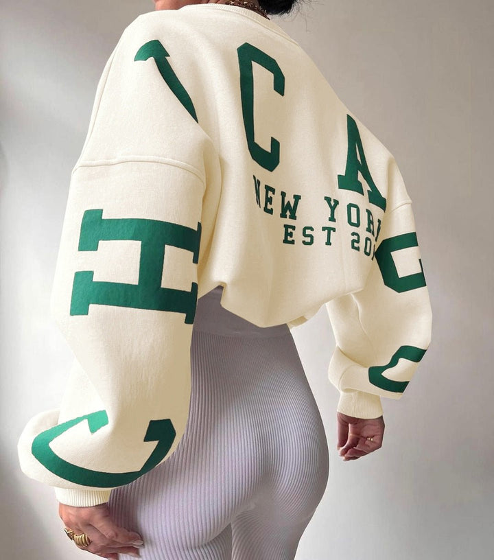 Oversized Sweatshirt - Mysig Loose Fit Pullover Sweatshirt för Kvinnor