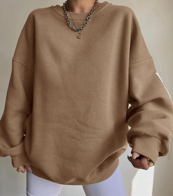 Oversized Sweatshirt - Mysig Loose Fit Pullover Sweatshirt för Kvinnor
