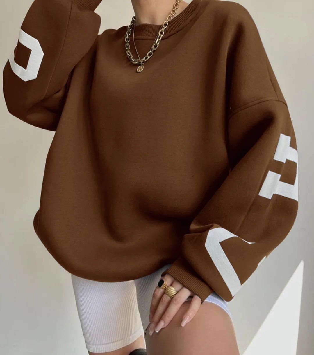 Oversized Sweatshirt - Mysig Loose Fit Pullover Sweatshirt för Kvinnor