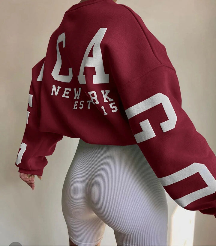 Oversized Sweatshirt - Mysig Loose Fit Pullover Sweatshirt för Kvinnor