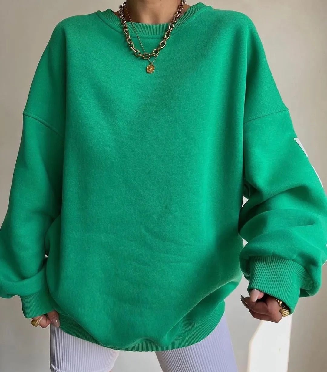 Oversized Sweatshirt - Mysig Loose Fit Pullover Sweatshirt för Kvinnor