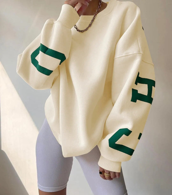 Oversized Sweatshirt - Mysig Loose Fit Pullover Sweatshirt för Kvinnor