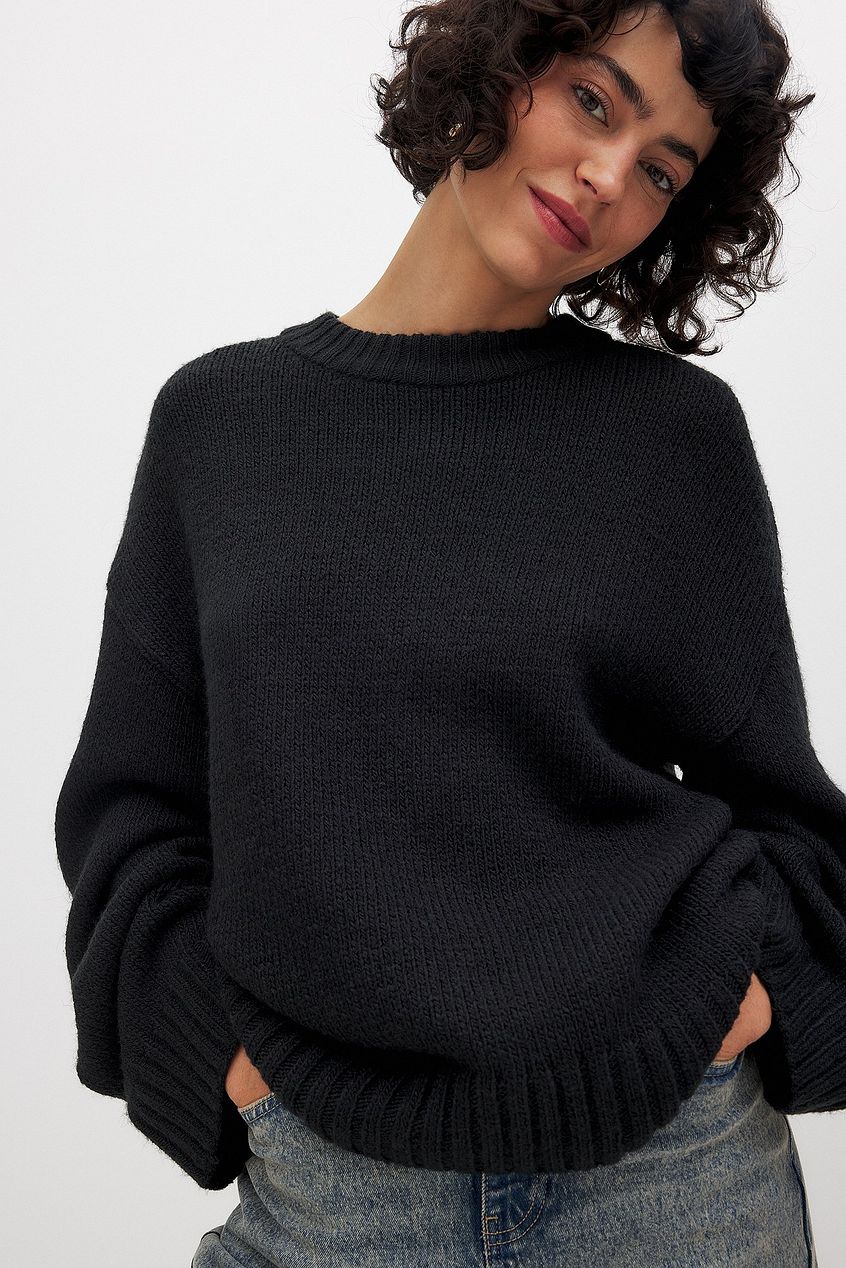 Oversized Tröja | Crew Neck | Loose Fit | Stickad Jumper | Stickad Damtröja