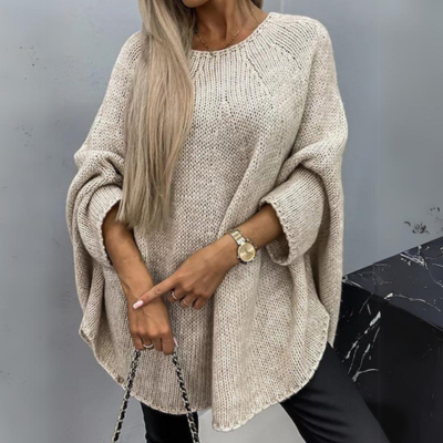Oversized Tröja - Loose Fit - Bekväm - Stickad Tröja - Damstickat